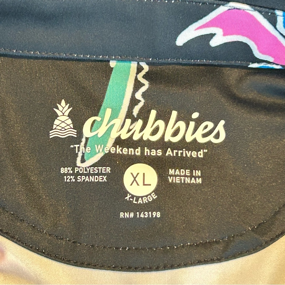 Chubbies Men's Havana Night Performance Golf Polo XL Colorful Palm Print NWOT - Picture 7 of 10